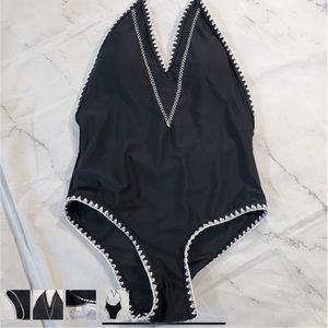 Swimsuit Size Medium One Piece Halter Black